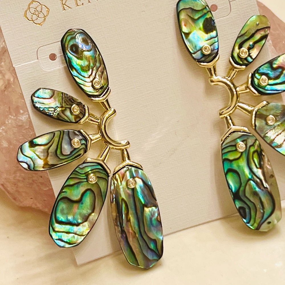 ๐บ๐HP๐๐บ NWT Kendra Scott Ashlyn Abalone Shell Statement Earrings - Picture 7 of 16